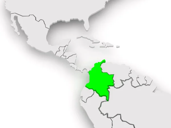 Mapa de mundos. Colombia . —  Fotos de Stock