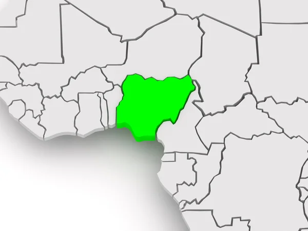 Mapa świata. Nigeria. — Zdjęcie stockowe