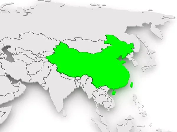 Dünya Haritası. Çin. — Stok fotoğraf