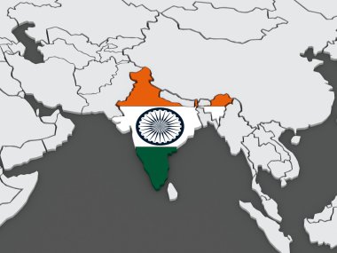 Dünya Haritası. Hindistan.