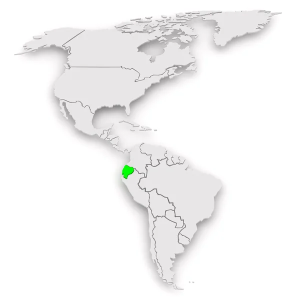 Kaart van werelden. Ecuador. — Stockfoto