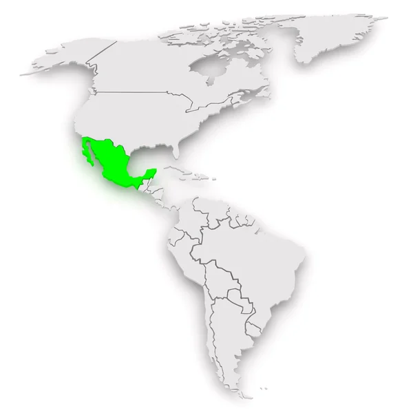 Map of worlds. Mexico. — Stock Photo, Image