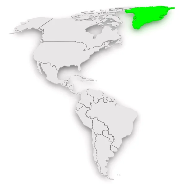 Kaart van werelden. Groenland. — Stockfoto