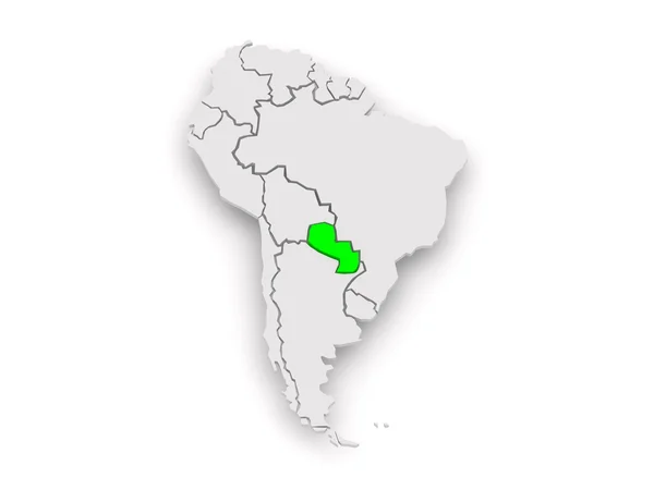 Térkép a világ. Paraguay. — Stock Fotó
