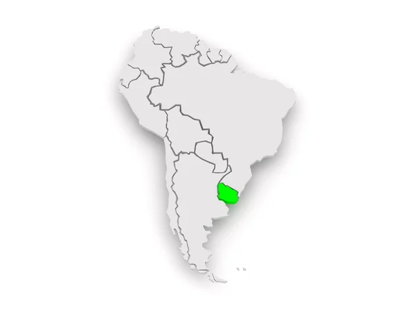 Kaart van werelden. uruguay. — Stockfoto