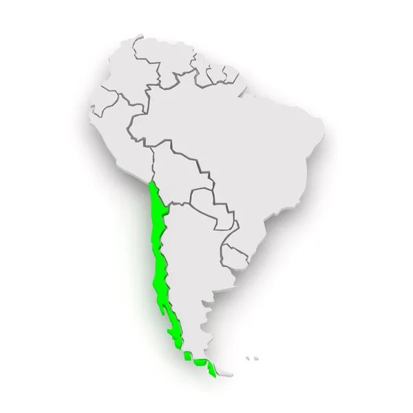 Kaart van werelden. Chili. — Stockfoto