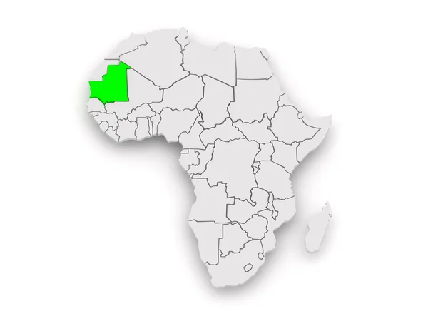 Mapa świata. Mauretania. — Zdjęcie stockowe