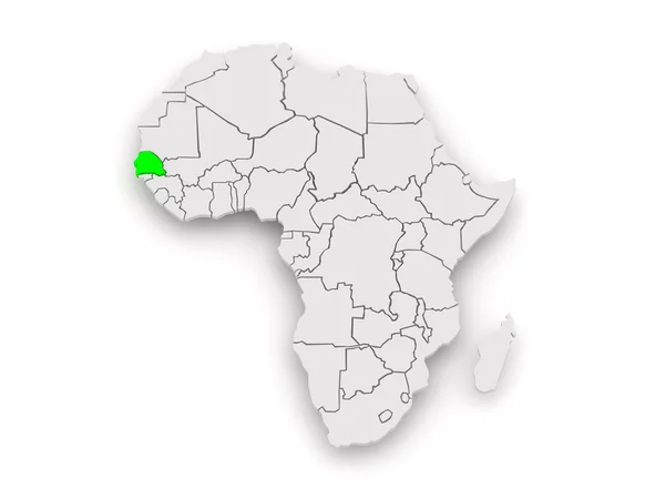 Mapa de mundos. Senegal . — Foto de Stock