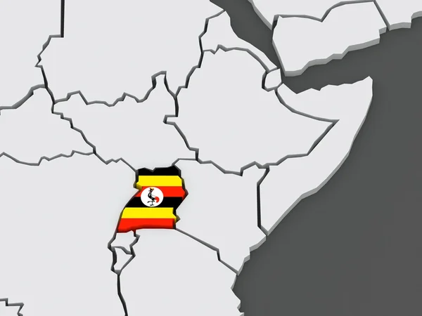 Dünya Haritası. Uganda. — Stok fotoğraf