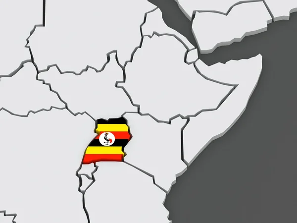 Carte des mondes. Ouganda . — Photo