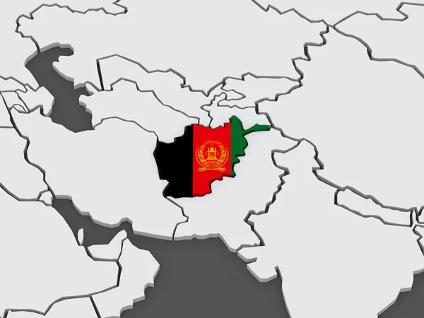 Mapa świata. Afganistan. — Zdjęcie stockowe