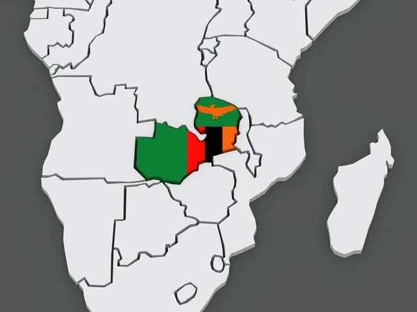 Mapa świata. Zambia. — Zdjęcie stockowe