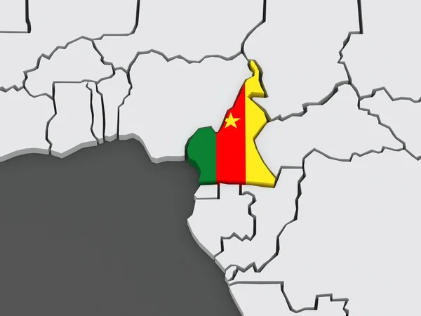 Kaart van werelden. Kameroen. — Stockfoto