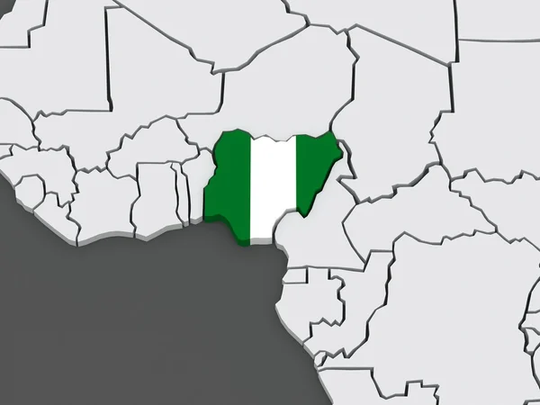 Mapa de mundos. Nigeria . — Foto de Stock