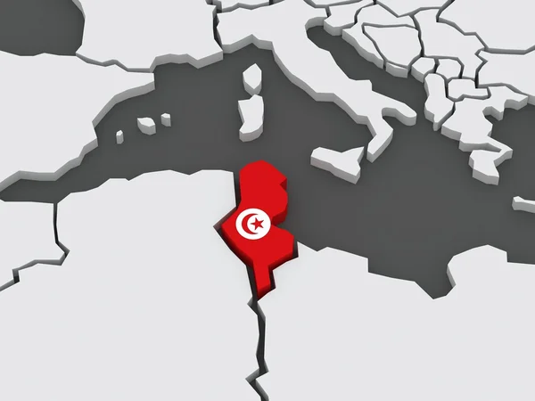 Карта миров. Тунис . — стоковое фото