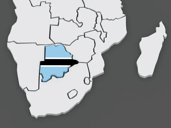 世界地图。博茨瓦纳. — 图库照片