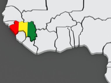 Dünya Haritası. Gine.