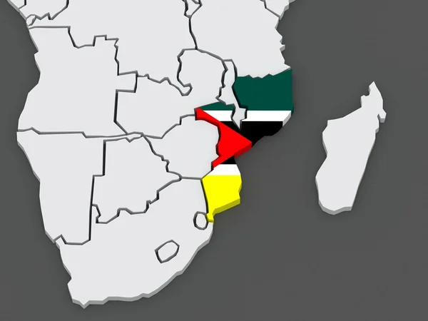 Карта миров. Мозамбик . — стоковое фото