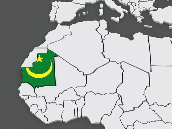 Mapa de mundos. Mauritania . — Foto de Stock