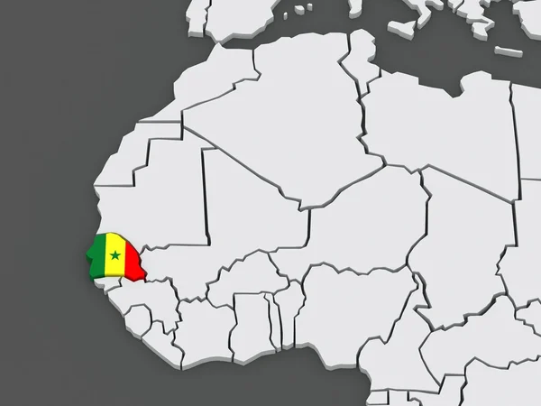 Karta över världar. Senegal. — Stockfoto