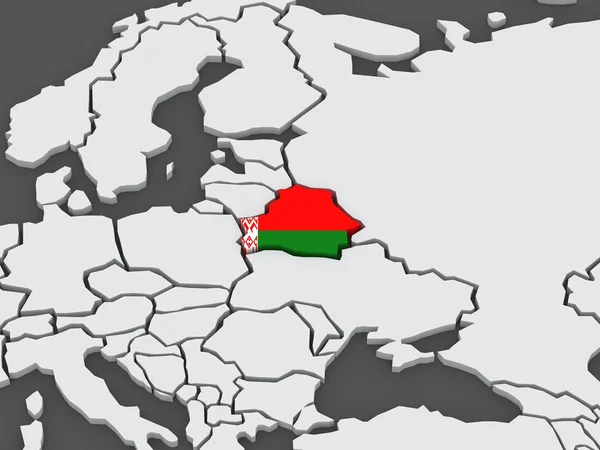 世界地图。白俄罗斯. — 图库照片