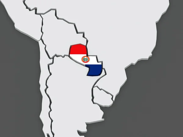 Weltkarte. Paraguay. — Stockfoto