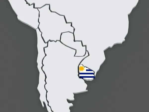 Kaart van werelden. uruguay. — Stockfoto