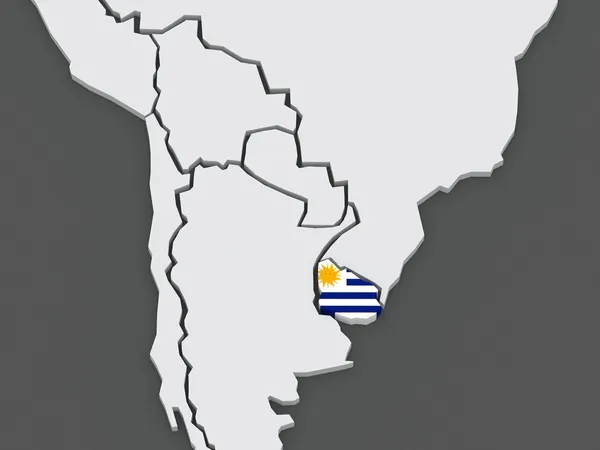 Karta över världar. Uruguay. — Stockfoto