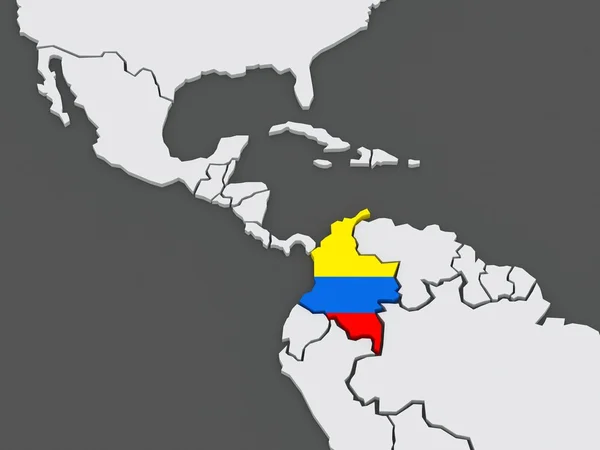 Weltkarte. Kolumbia. — Stockfoto