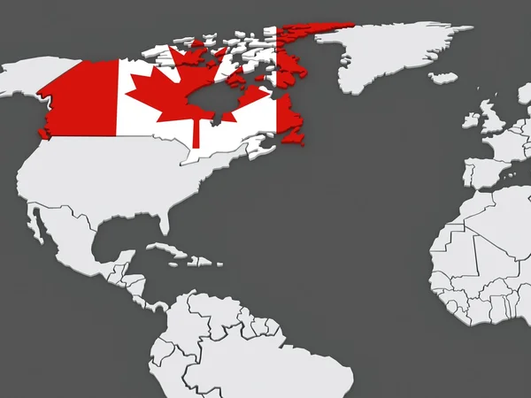 Map of worlds. Canada. — Stock Photo, Image