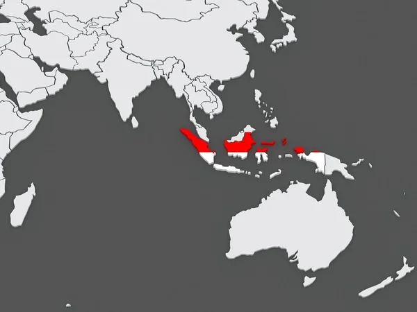 Karta över världar. Indonesien. — Stockfoto