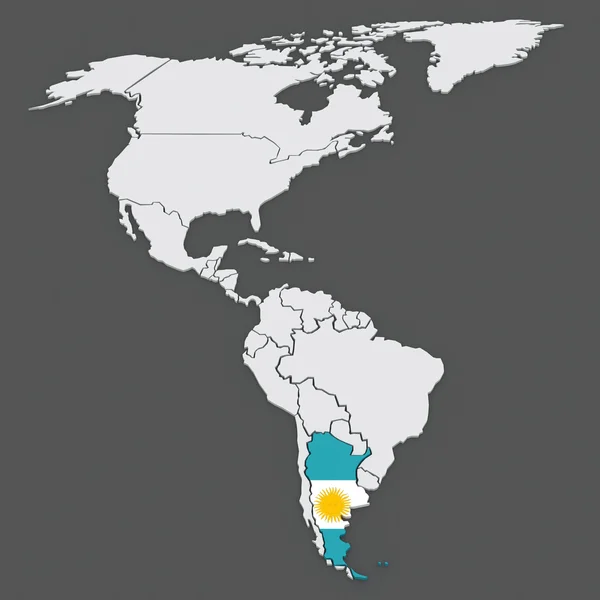 Kaart van werelden. Argentinië. — Stockfoto