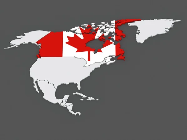 世界の地図。カナダ. — ストック写真