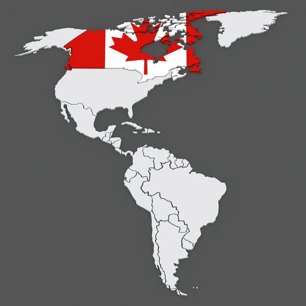 Mapa świata. Kanada. — Zdjęcie stockowe