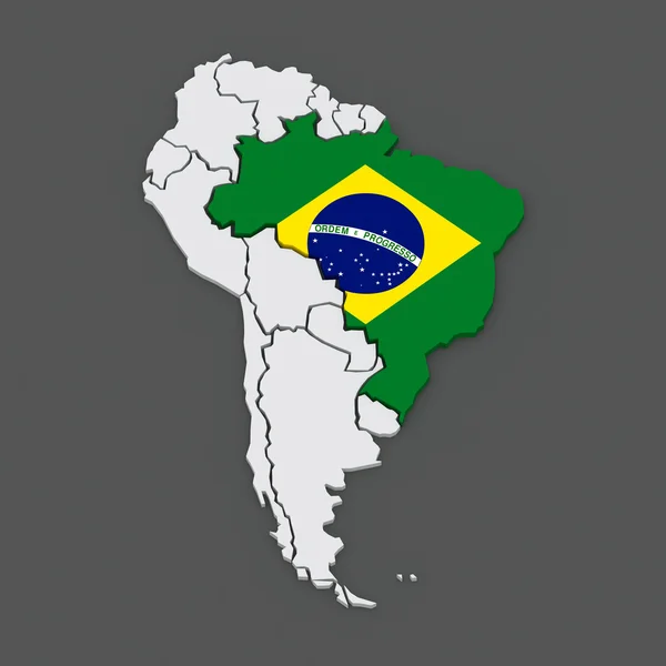 Map of worlds. Brazil. — Stock Photo, Image