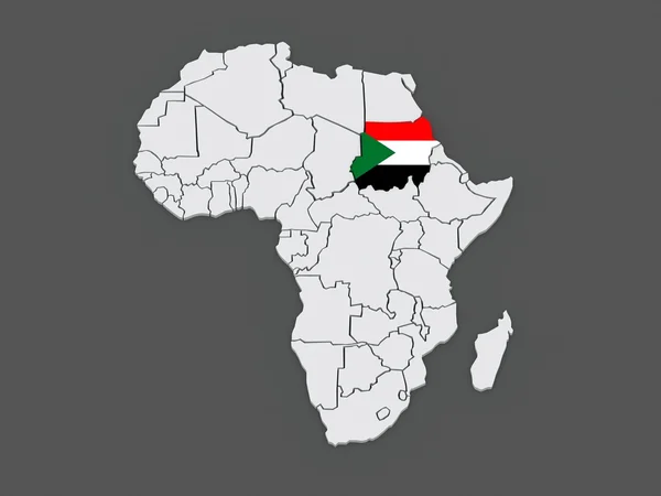 Karta över världar. Sudan. — Stockfoto