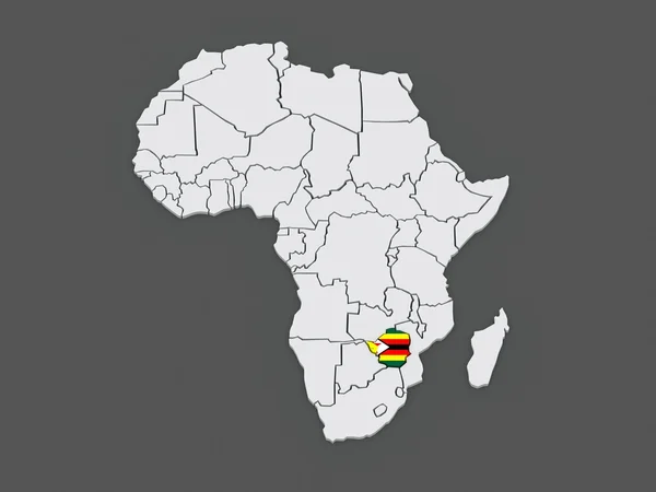 Mapa de mundos. Zimbabue . —  Fotos de Stock