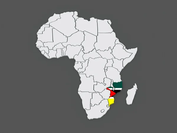 Kaart van werelden. Mozambique. — Stockfoto
