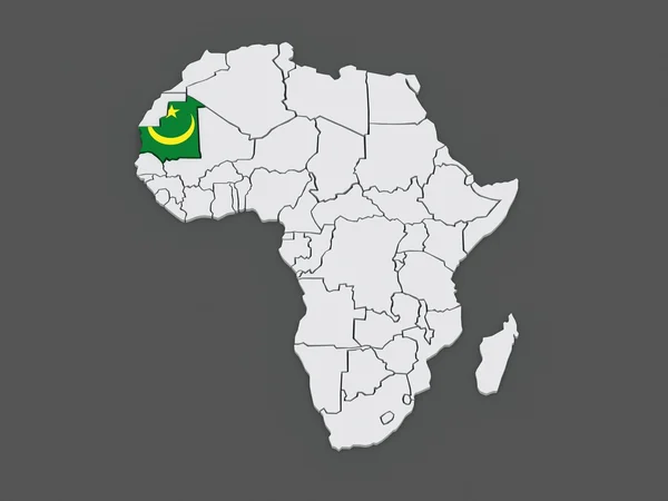 Mapa de mundos. Mauritania . — Foto de Stock