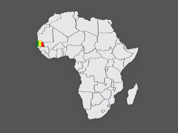 세계의 지도입니다. 세네갈. — 스톡 사진