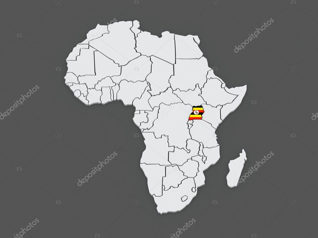 Map of worlds. Uganda.