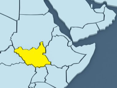 Dünya Haritası. Güney sudan.