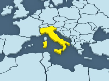 Dünya Haritası. İtalya.