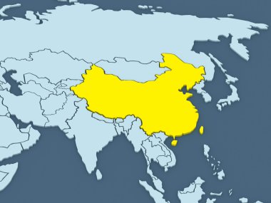 Dünya Haritası. Çin.
