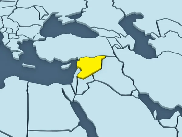 Mapa świata. Syria. — Zdjęcie stockowe