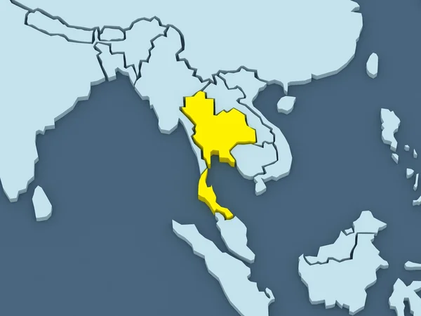 Mapa světů. Thajsko. — Stock fotografie