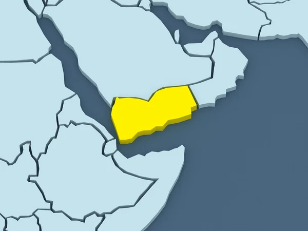 世界の地図。イエメン. — ストック写真