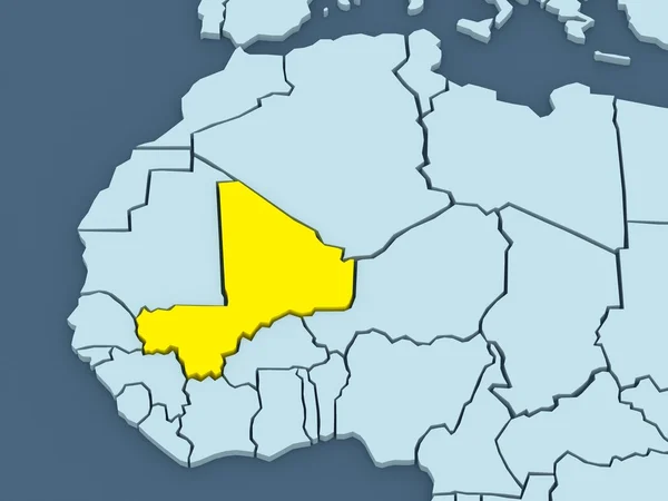 Mapa świata. Mali. — Zdjęcie stockowe