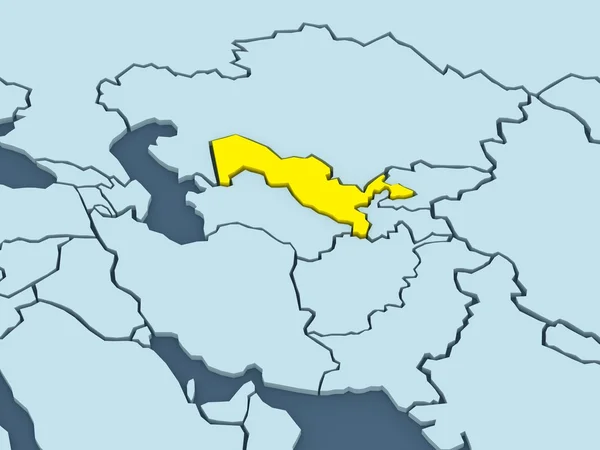 Dünya Haritası. Özbekistan. — Stok fotoğraf