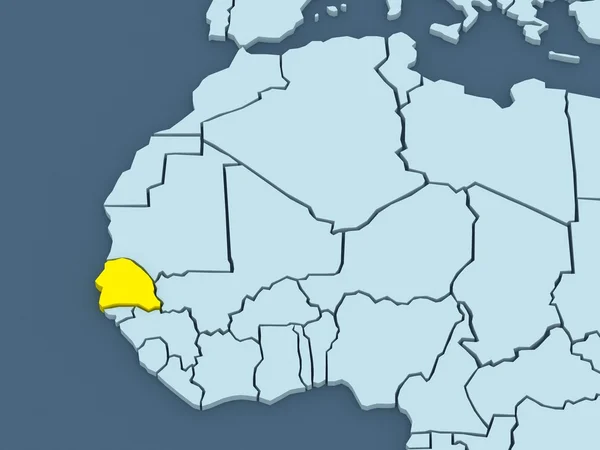 Map of worlds. Senegal. — Stock Photo, Image